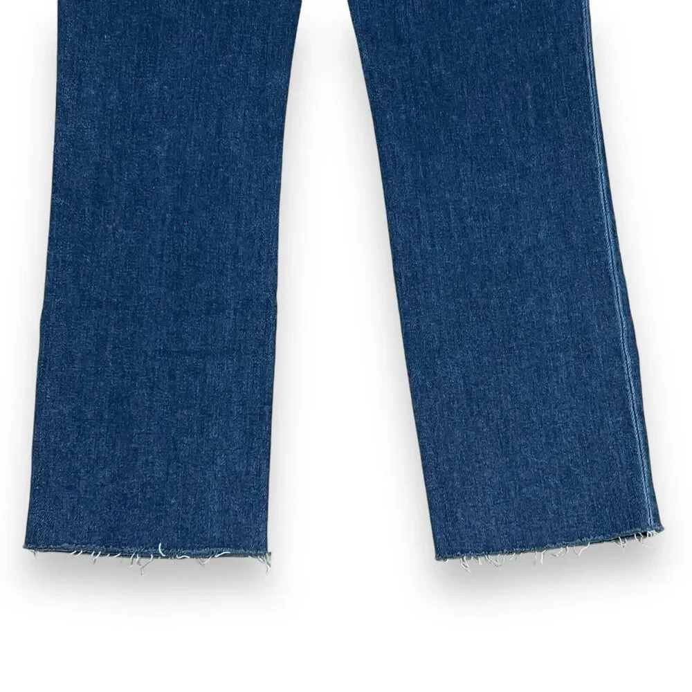 NWT PAIGE Cindy High Rise Straight Crop Jeans Womens 24 Wonderwall Dark Wash